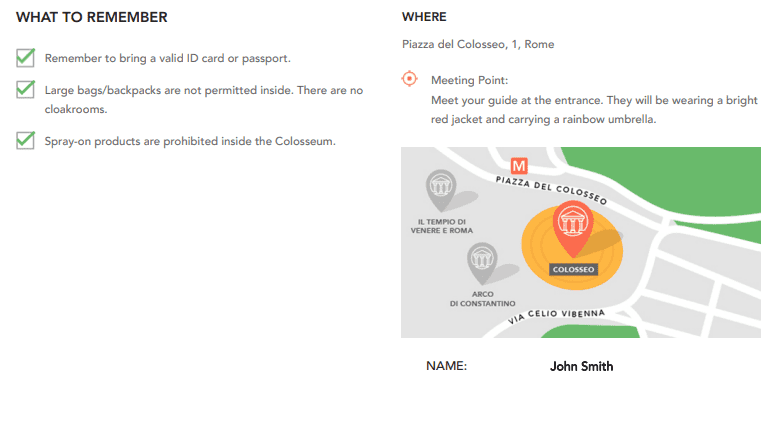 Redemption details example