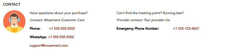 Contact section example